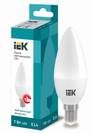 Лампа светодиодная C35 свеча 7Вт 230В 4000К E14 IEK – №1
