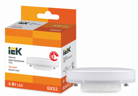 Лампа светодиодная T75 таблетка 6Вт 230В 3000К GX53 IEK – №1