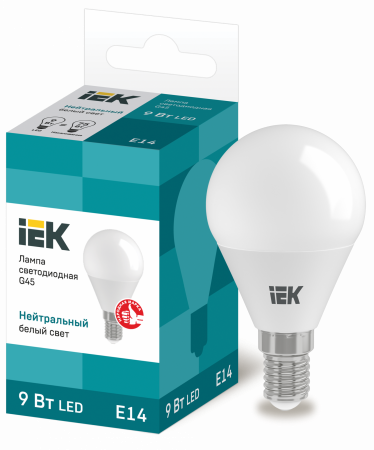 Лампа светодиодная G45 шар 9Вт 230В 4000К E14 IEK – №1
