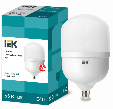 Лампа светодиодная HP 65Вт 230В 4000К E40 IEK – №1