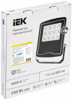 Прожектор светодиодный СДО 08-150 PRO 30град 5000К IP65 черный IEK